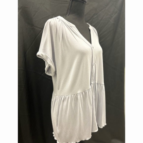 Women’s light blue peplume top - Picture 1 of 3